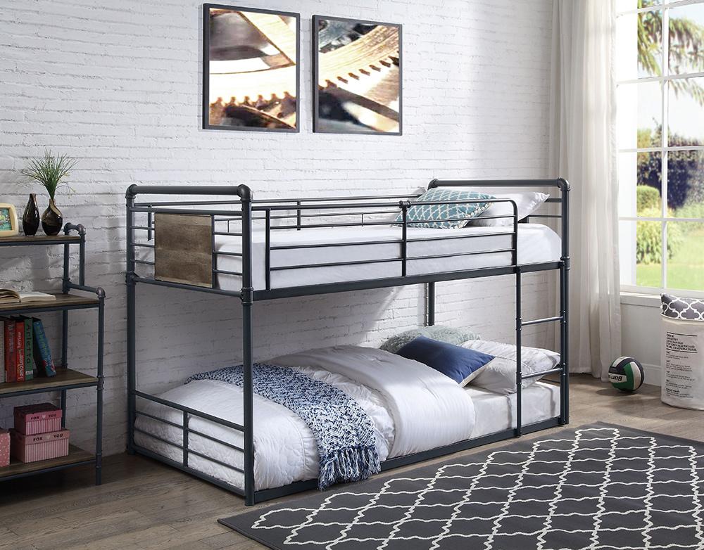 ACME Furniture - Cordelia Bunk Bed (T/T) - Antique Oak, Sandy Black & Dark Bronze Hand-Brushed Finish - 38285 veiw 3
