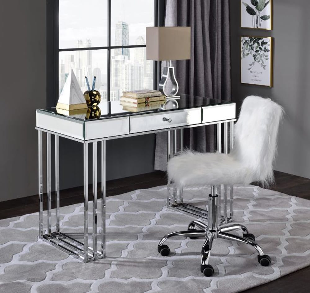 ACME Furniture - Critter - Writing Desk - Mirrored and Chrome Finish - 92979 view 5