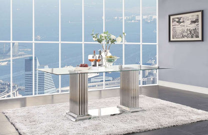 ACME Furniture - Cyrene Dining Table w/Double Pedestal - 62075 view 2