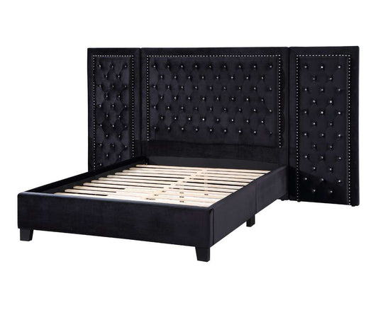 ACME Furniture - Damazy Queen Bed - Black Velvet - BD00975Q veiw 2
