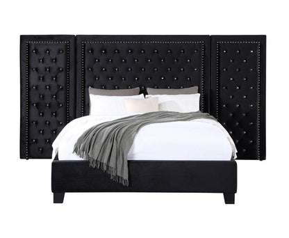 ACME Furniture - Damazy Queen Bed - Black Velvet - BD00975Q veiw 3