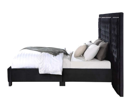 ACME Furniture - Damazy Queen Bed - Black Velvet - BD00975Q veiw 4