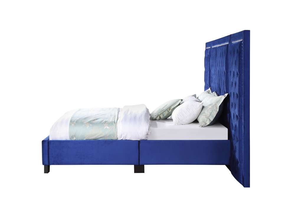 ACME Furniture - Damazy Queen Bed - Blue Velvet - BD00973Q veiw 3