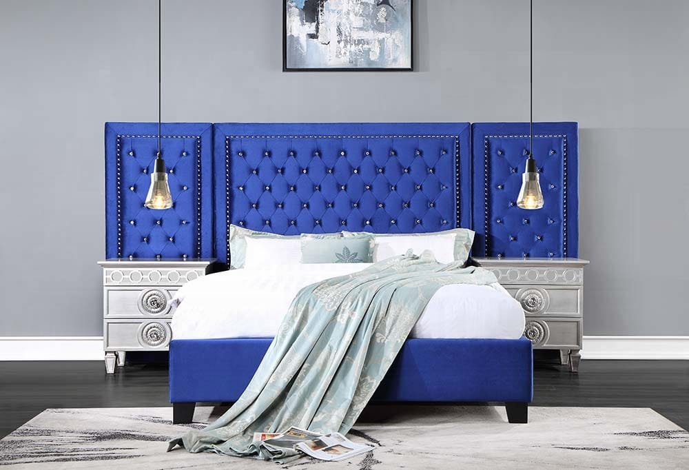 ACME Furniture - Damazy Queen Bed - Blue Velvet - BD00973Q veiw 5