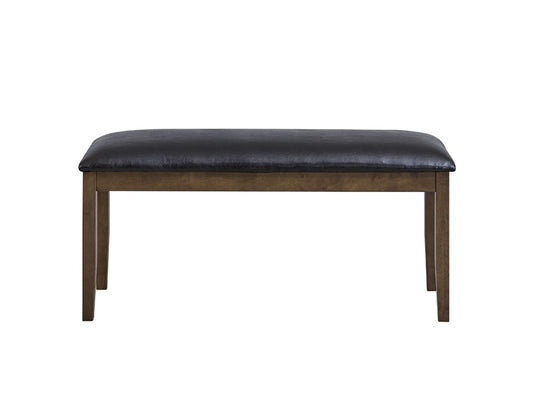 ACME Furniture - Damica - Bench - Brown Synthetic Leather & Walnut  - DN04033 view 2