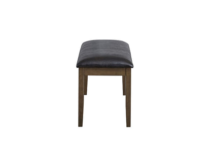 ACME Furniture - Damica - Bench - Brown Synthetic Leather & Walnut  - DN04033 view 3