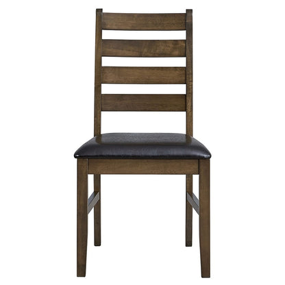 ACME Furniture - Damica - Side Chair (Set of 2) - Brown Synthetic Leather & Walnut  - DN04031 view 2