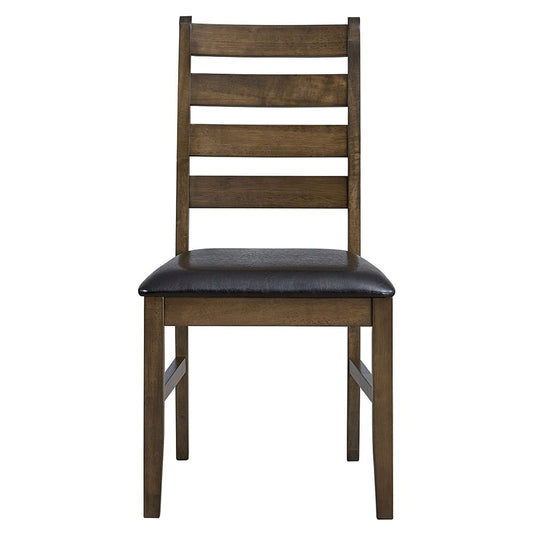 ACME Furniture - Damica - Side Chair (Set of 2) - Brown Synthetic Leather & Walnut  - DN04031 view 2
