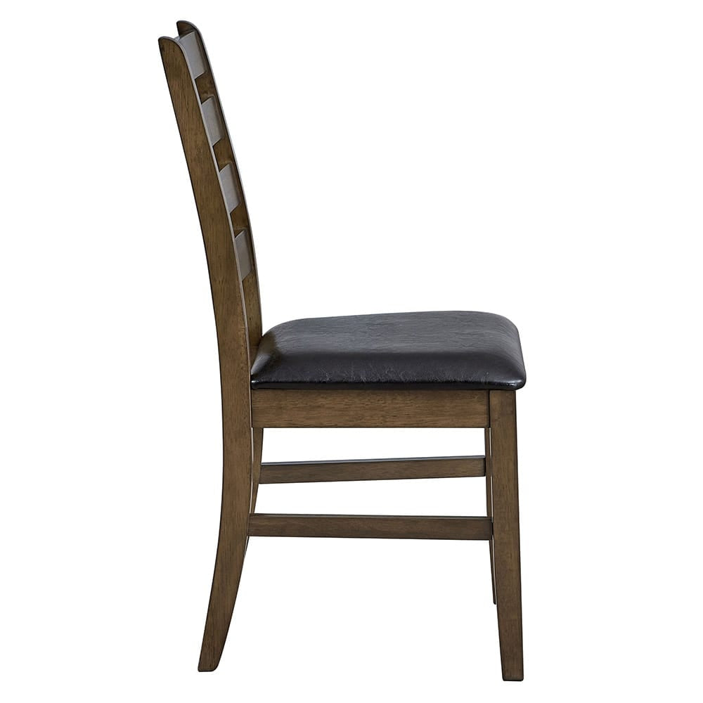 ACME Furniture - Damica - Side Chair (Set of 2) - Brown Synthetic Leather & Walnut  - DN04031 view 4