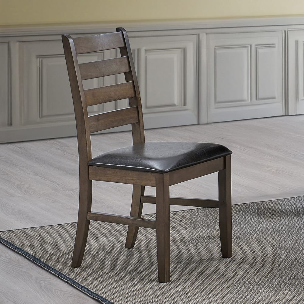 ACME Furniture - Damica - Side Chair (Set of 2) - Brown Synthetic Leather & Walnut  - DN04031 view 5