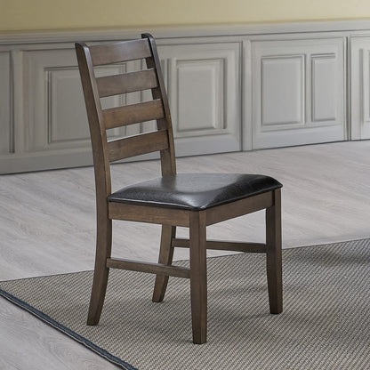 ACME Furniture - Damica - Side Chair (Set of 2) - Brown Synthetic Leather & Walnut  - DN04031 view 5