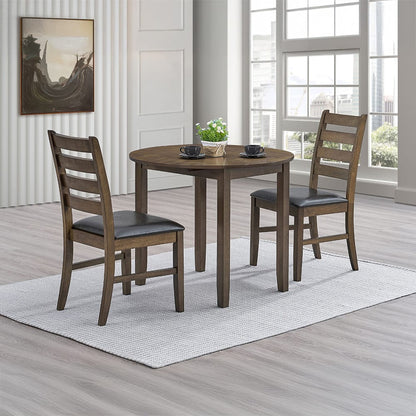 ACME Furniture - Damica - Side Chair (Set of 2) - Brown Synthetic Leather & Walnut  - DN04031 view 6