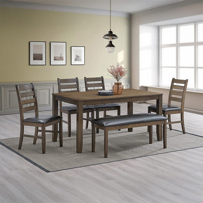 ACME Furniture - Damica - Side Chair (Set of 2) - Brown Synthetic Leather & Walnut  - DN04031 view 8