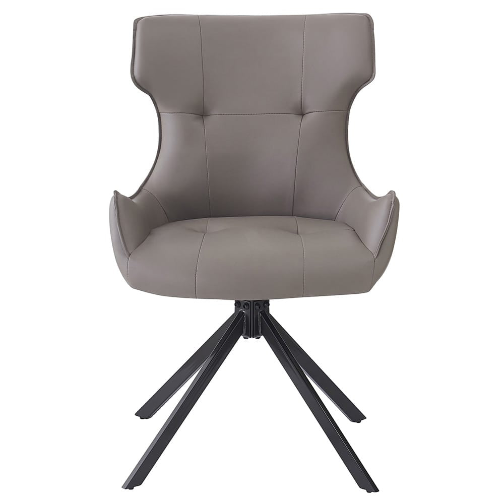 ACME Furniture - Damita  - Side Chair w/Swivel (Set of 2) - Camel Synthetic Leather & Black Finsh - DN03736 view 2