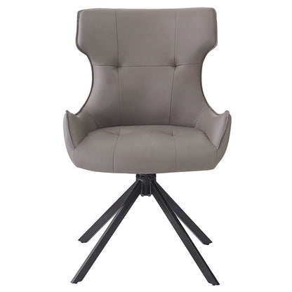 ACME Furniture - Damita  - Side Chair w/Swivel (Set of 2) - Camel Synthetic Leather & Black Finsh - DN03736 view 2
