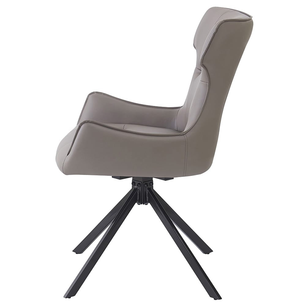 ACME Furniture - Damita  - Side Chair w/Swivel (Set of 2) - Camel Synthetic Leather & Black Finsh - DN03736 view 3