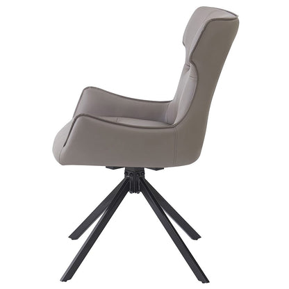 ACME Furniture - Damita  - Side Chair w/Swivel (Set of 2) - Camel Synthetic Leather & Black Finsh - DN03736 view 3