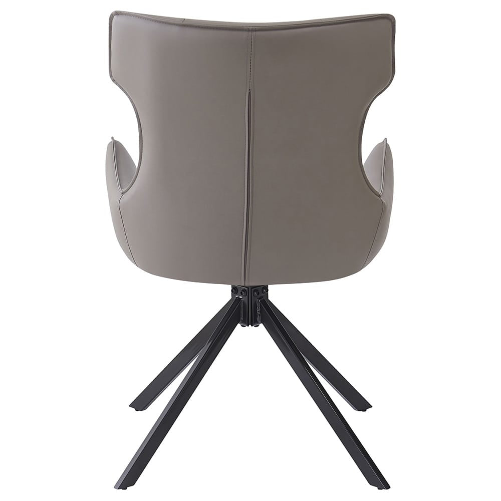 ACME Furniture - Damita  - Side Chair w/Swivel (Set of 2) - Camel Synthetic Leather & Black Finsh - DN03736 view 4