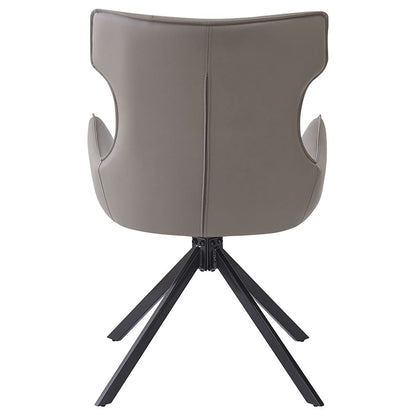 ACME Furniture - Damita  - Side Chair w/Swivel (Set of 2) - Camel Synthetic Leather & Black Finsh - DN03736 view 4