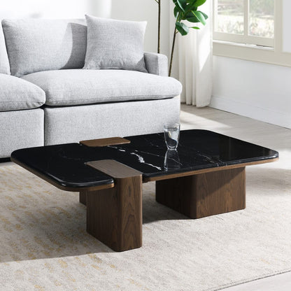 ACME Furniture - Dana - Coffee Table w/Natural Marble  - Natural Marble Top & Dark Walnut - LV04595 view 4