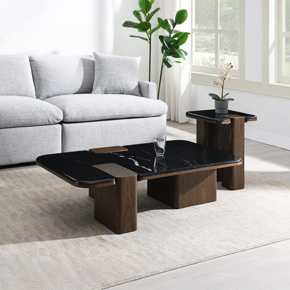 ACME Furniture - Dana - Coffee Table w/Natural Marble  - Natural Marble Top & Dark Walnut - LV04595 view 5