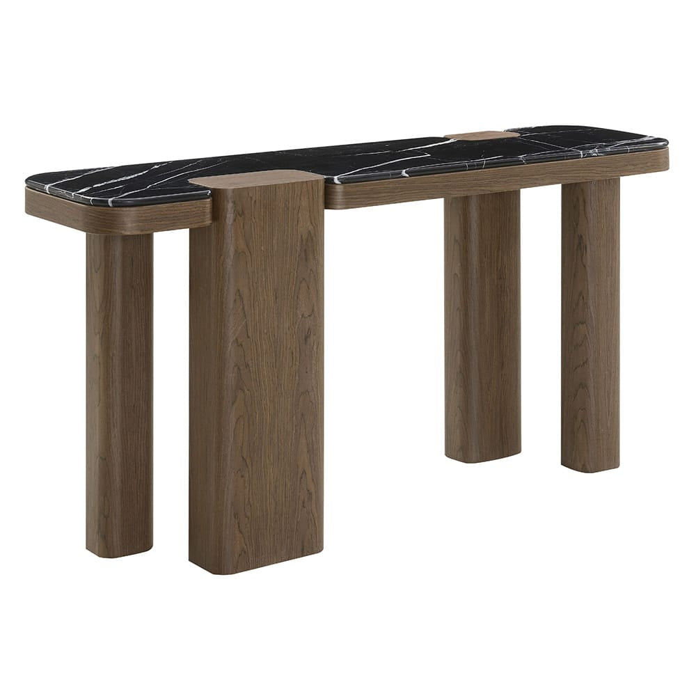 ACME Furniture - Dana - Console Table - Faux Marble Top, Black & Dark Walnut  - AC03091 view 1