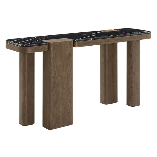 ACME Furniture - Dana - Console Table - Faux Marble Top, Black & Dark Walnut  - AC03091 view 1