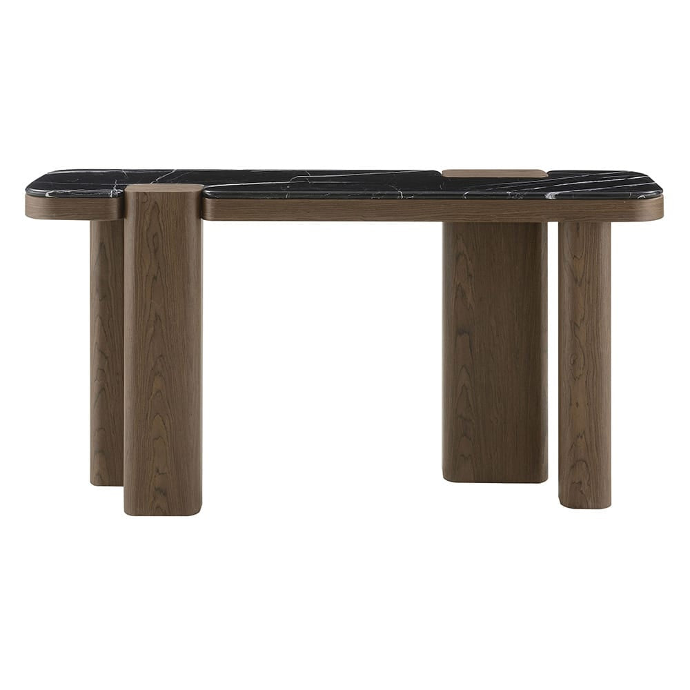 ACME Furniture - Dana - Console Table - Faux Marble Top, Black & Dark Walnut  - AC03091 view 2