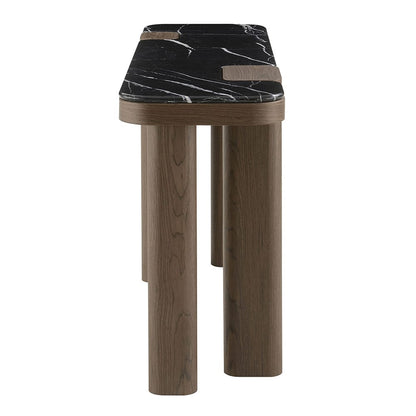 ACME Furniture - Dana - Console Table - Faux Marble Top, Black & Dark Walnut  - AC03091 view 3