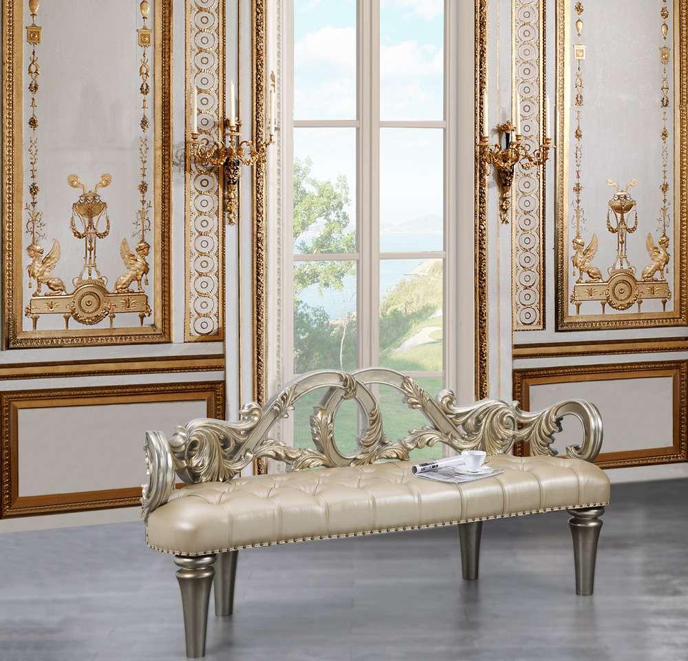 ACME Furniture - Danae Bench - Champagne & Gold - BD01239 veiw 1