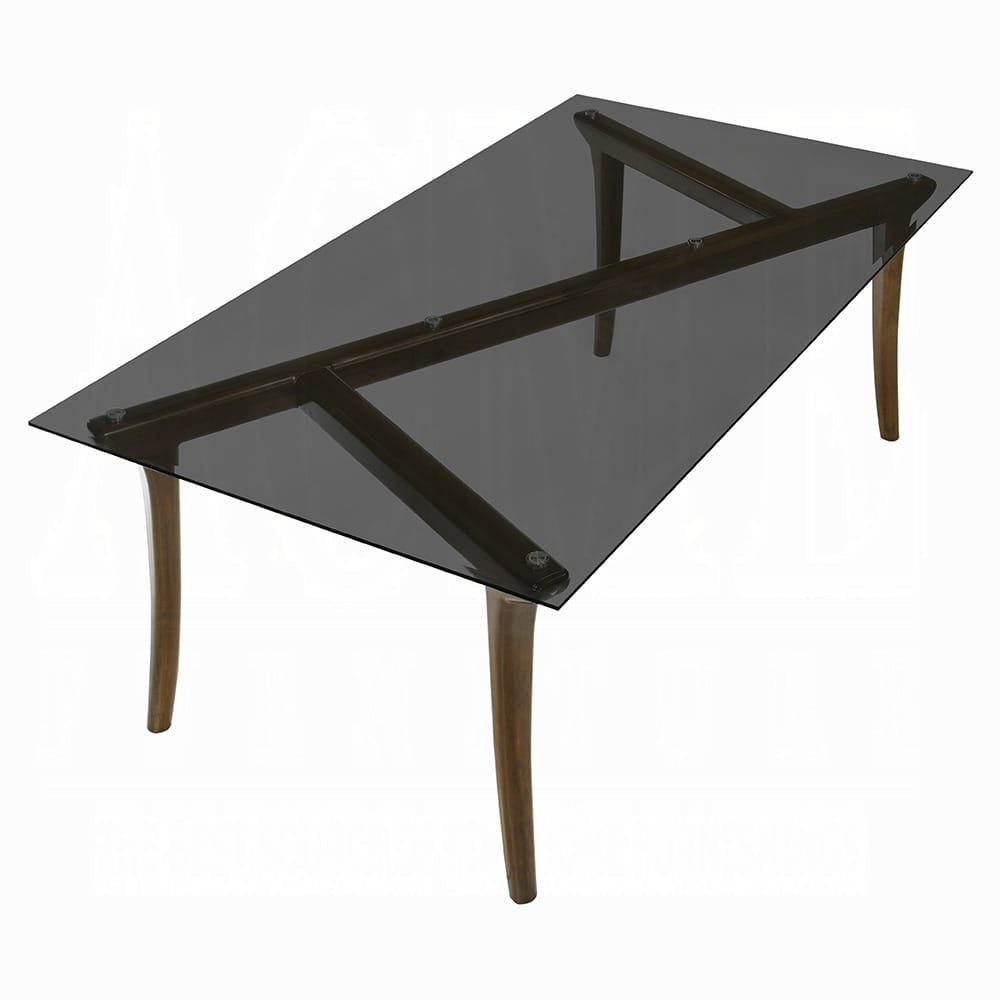 ACME Furniture - Danzel - Dining Table w/Glasss Top - GlassTop & Vintage Oak  - DN06150 view 2