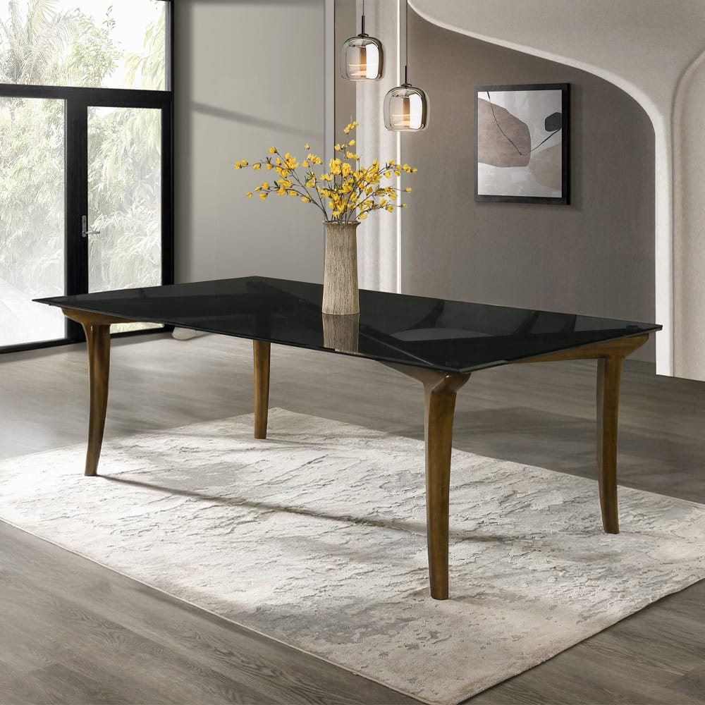 ACME Furniture - Danzel - Dining Table w/Glasss Top - GlassTop & Vintage Oak  - DN06150 view 6