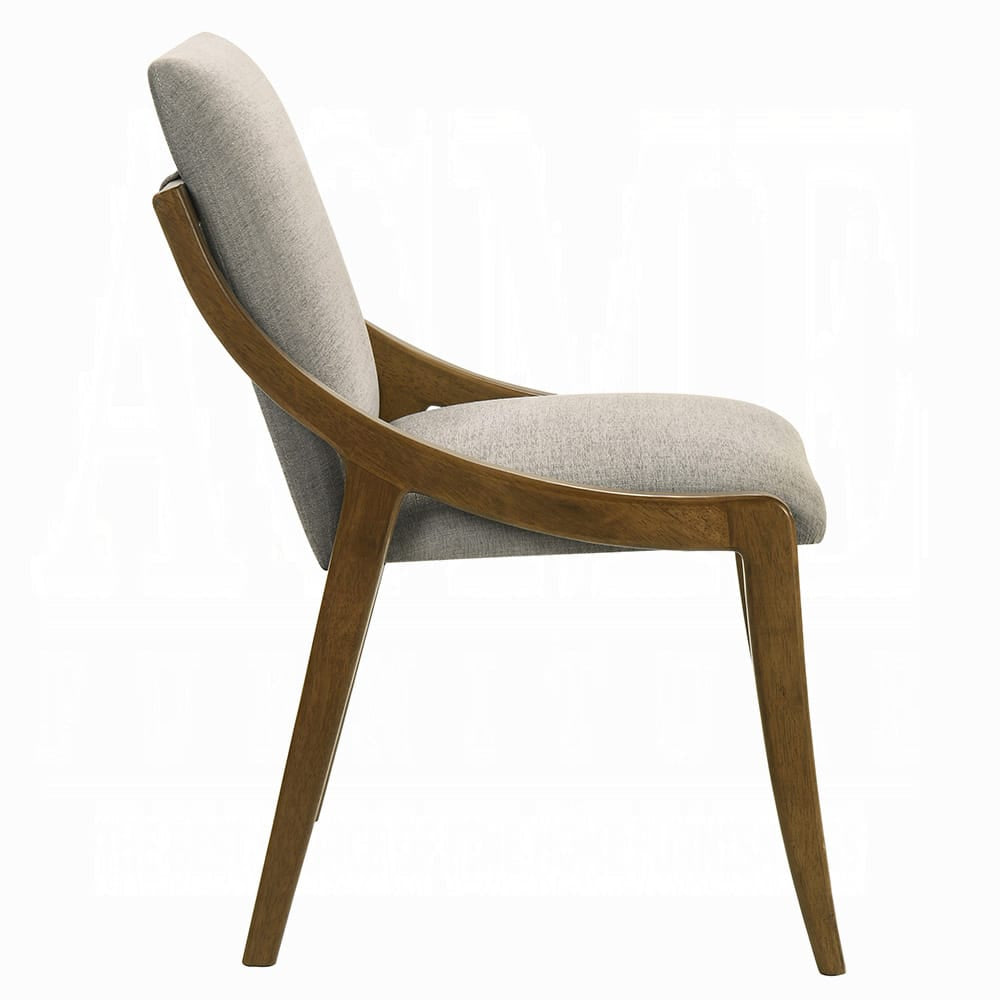 ACME Furniture - Danzel - Side Chair (Set of 2) - Gray Chenille & Vintage Oak  - DN06151 view 3