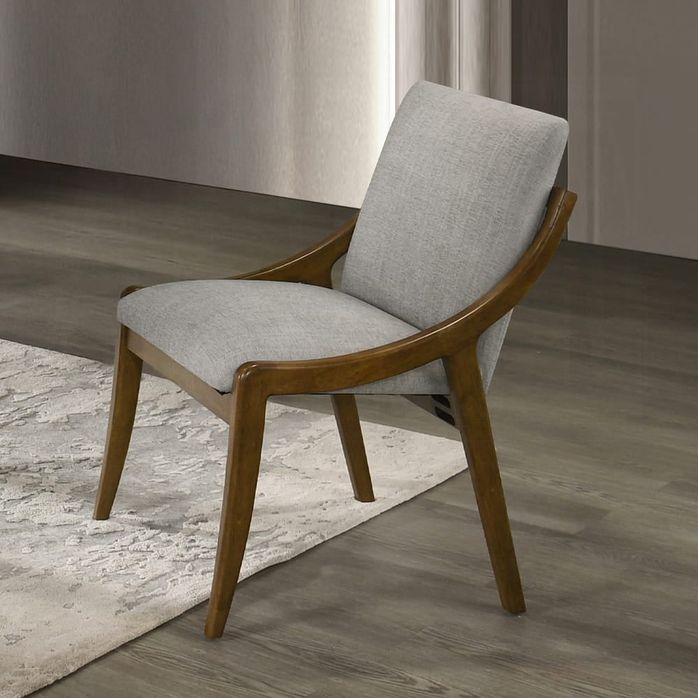 ACME Furniture - Danzel - Side Chair (Set of 2) - Gray Chenille & Vintage Oak  - DN06151 view 5