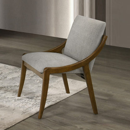 ACME Furniture - Danzel - Side Chair (Set of 2) - Gray Chenille & Vintage Oak  - DN06151 view 5