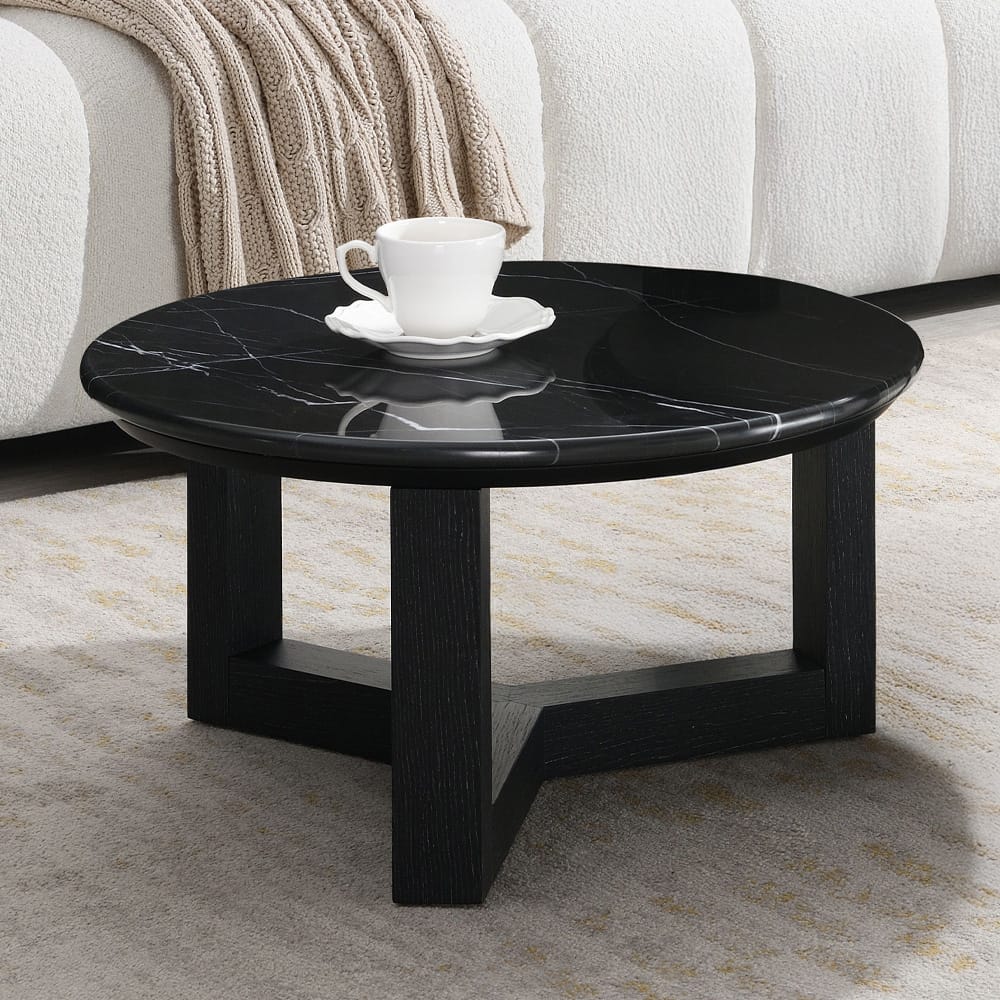 ACME Furniture - Dara - Coffee Table - Natural Marble Top & Black  - LV03635 view 4