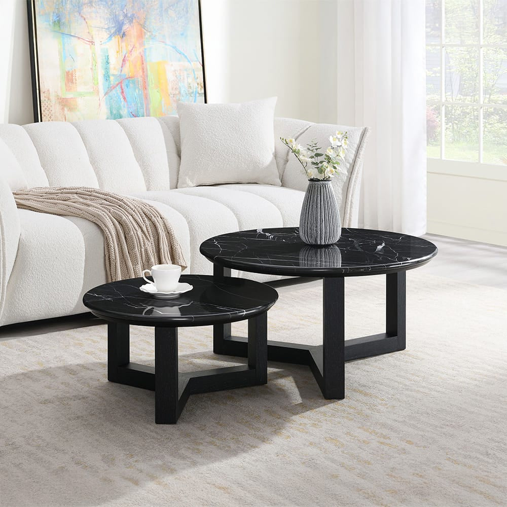 ACME Furniture - Dara - Coffee Table - Natural Marble Top & Black  - LV03635 view 5