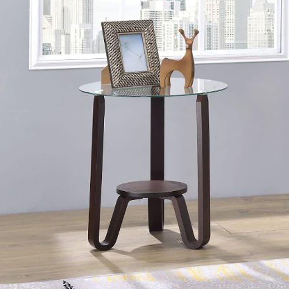 ACME Furniture - Darby - End Table - Dark Walnut & Clear Glass - 81107 view 1
