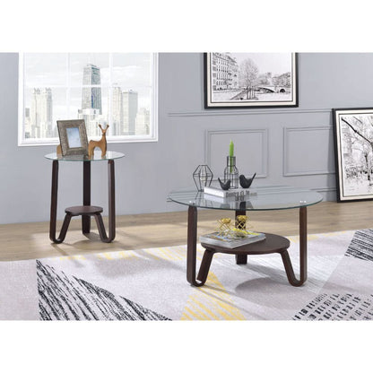 ACME Furniture - Darby - End Table - Dark Walnut & Clear Glass - 81107 view 2