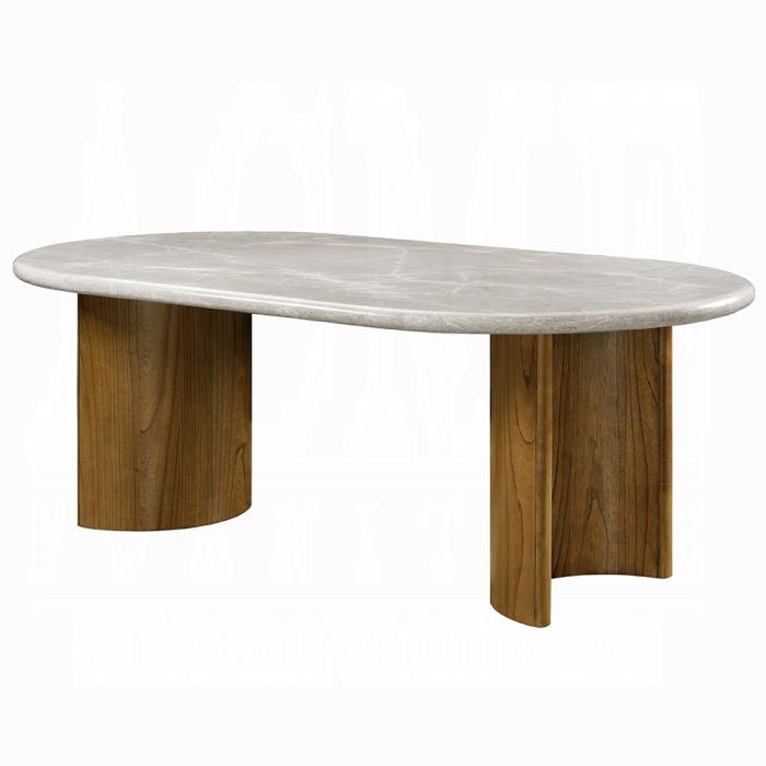 ACME Furniture - Darcy Dining Table - Natural Marble Top & Dark Walnut Finish - DN03095 veiw 1