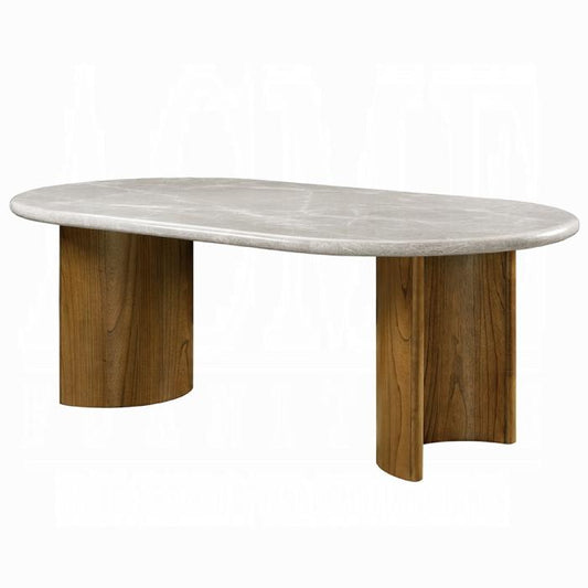 ACME Furniture - Darcy Dining Table - Natural Marble Top & Dark Walnut Finish - DN03095 veiw 1