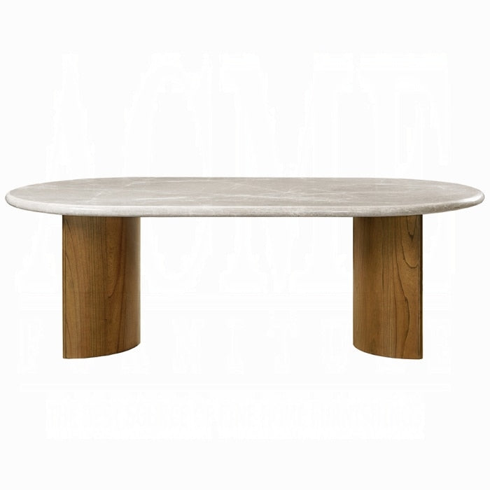 ACME Furniture - Darcy Dining Table - Natural Marble Top & Dark Walnut Finish - DN03095 veiw 2