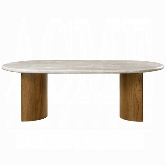 ACME Furniture - Darcy Dining Table - Natural Marble Top & Dark Walnut Finish - DN03095 veiw 2