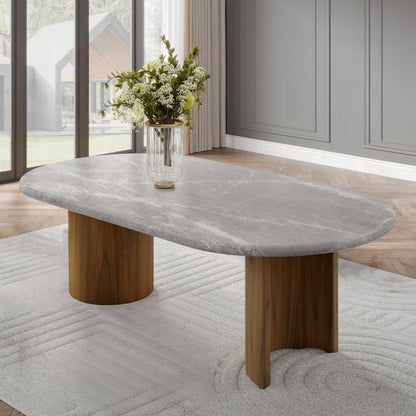 ACME Furniture - Darcy Dining Table - Natural Marble Top & Dark Walnut Finish - DN03095 veiw 4