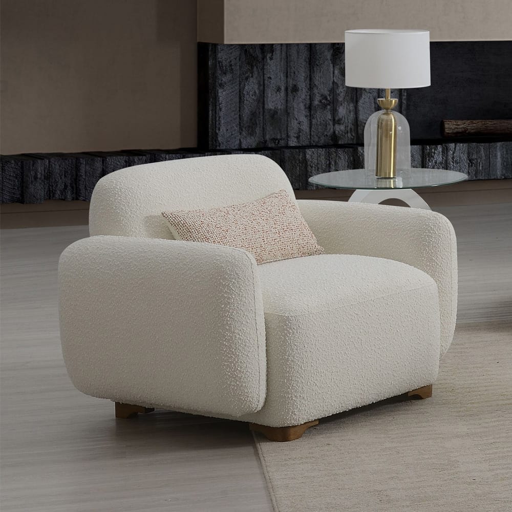 ACME Furniture - Darius - Chair w/Pillow - Beige Boucle - LV04542 view 8