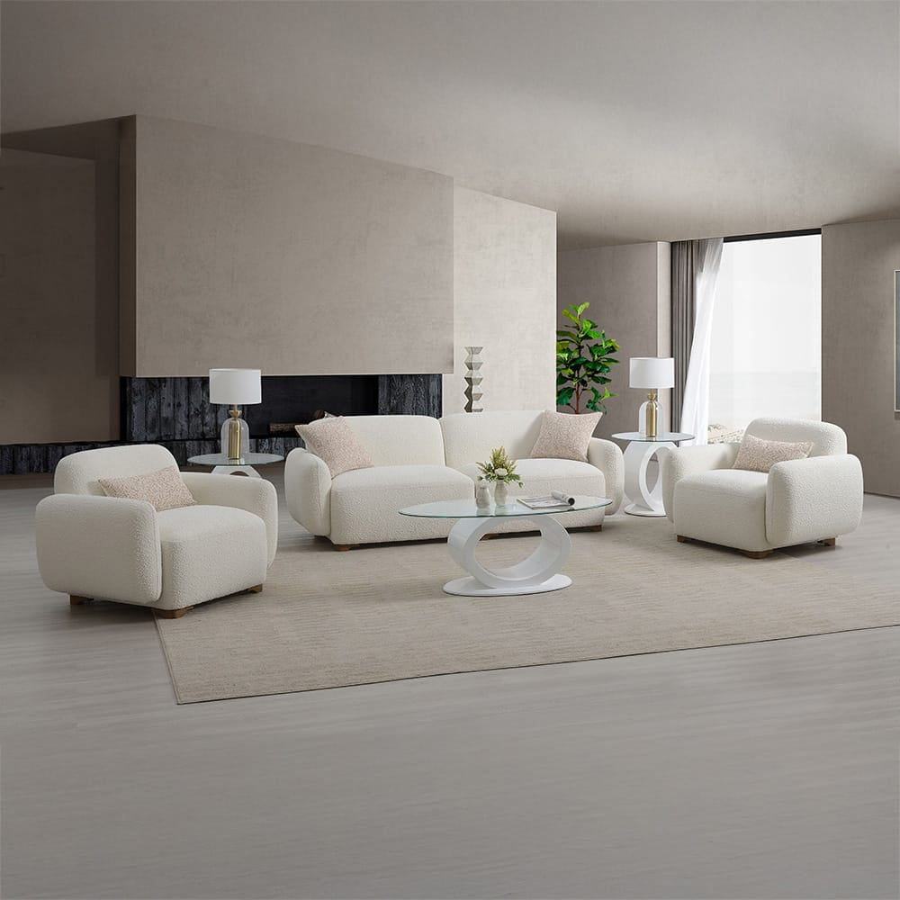 ACME Furniture - Darius - Chair w/Pillow - Beige Boucle - LV04542 view 9