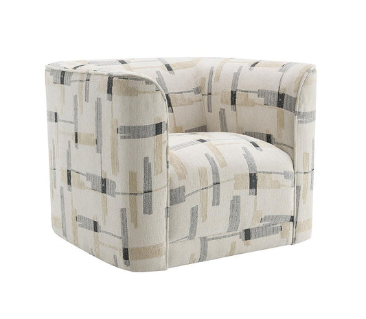 ACME Furniture - Darya Chair w/Swivel - Beige Pattern Fabric - LV04532 veiw 1