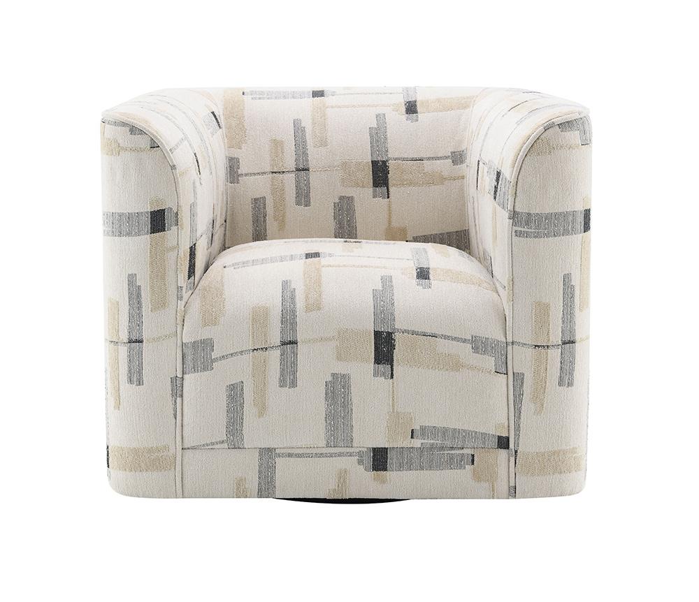 ACME Furniture - Darya Chair w/Swivel - Beige Pattern Fabric - LV04532 veiw 2