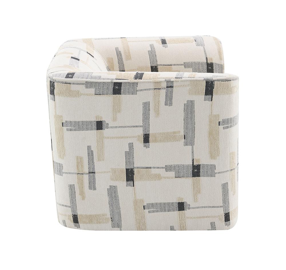 ACME Furniture - Darya Chair w/Swivel - Beige Pattern Fabric - LV04532 veiw 3