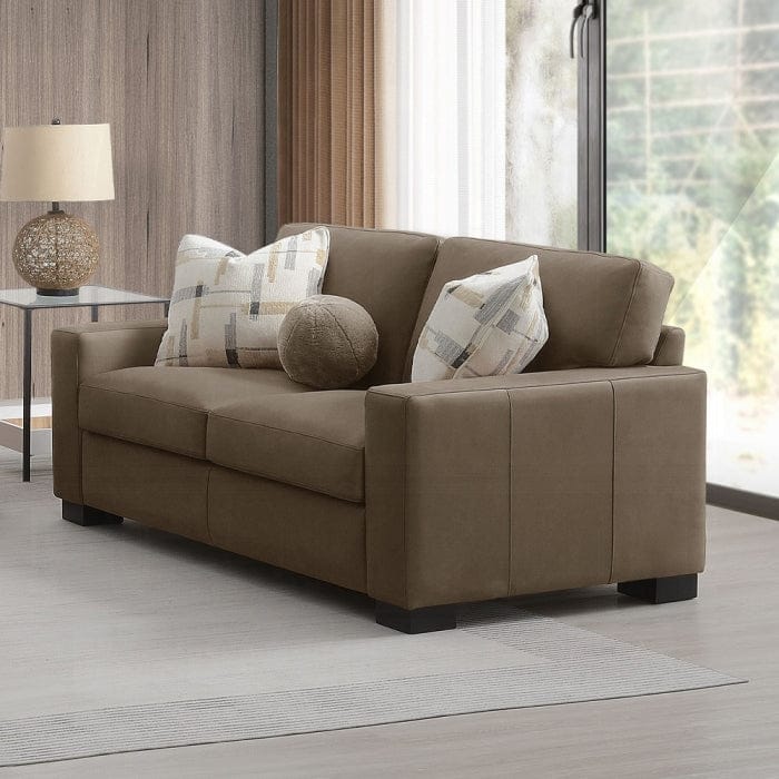 ACME Furniture - Darya Loveseat w/3 Pillows - Brown Suede Fabric - LV04531